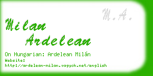 milan ardelean business card